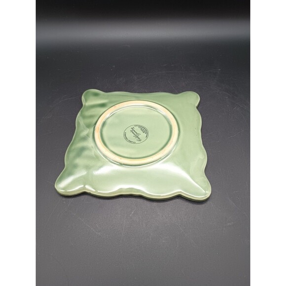 California Pantry Classic Ceramic Square Plate Green Trivet 6 inch trinket dish - Picture 4 of 6